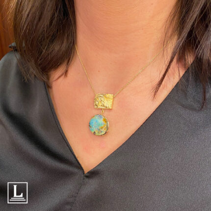 Pendente Oro 18 kt con Opale Boulder Australiano - Collezione Frammenti