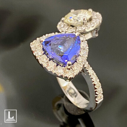 Tanzanite Ring with Double Gem